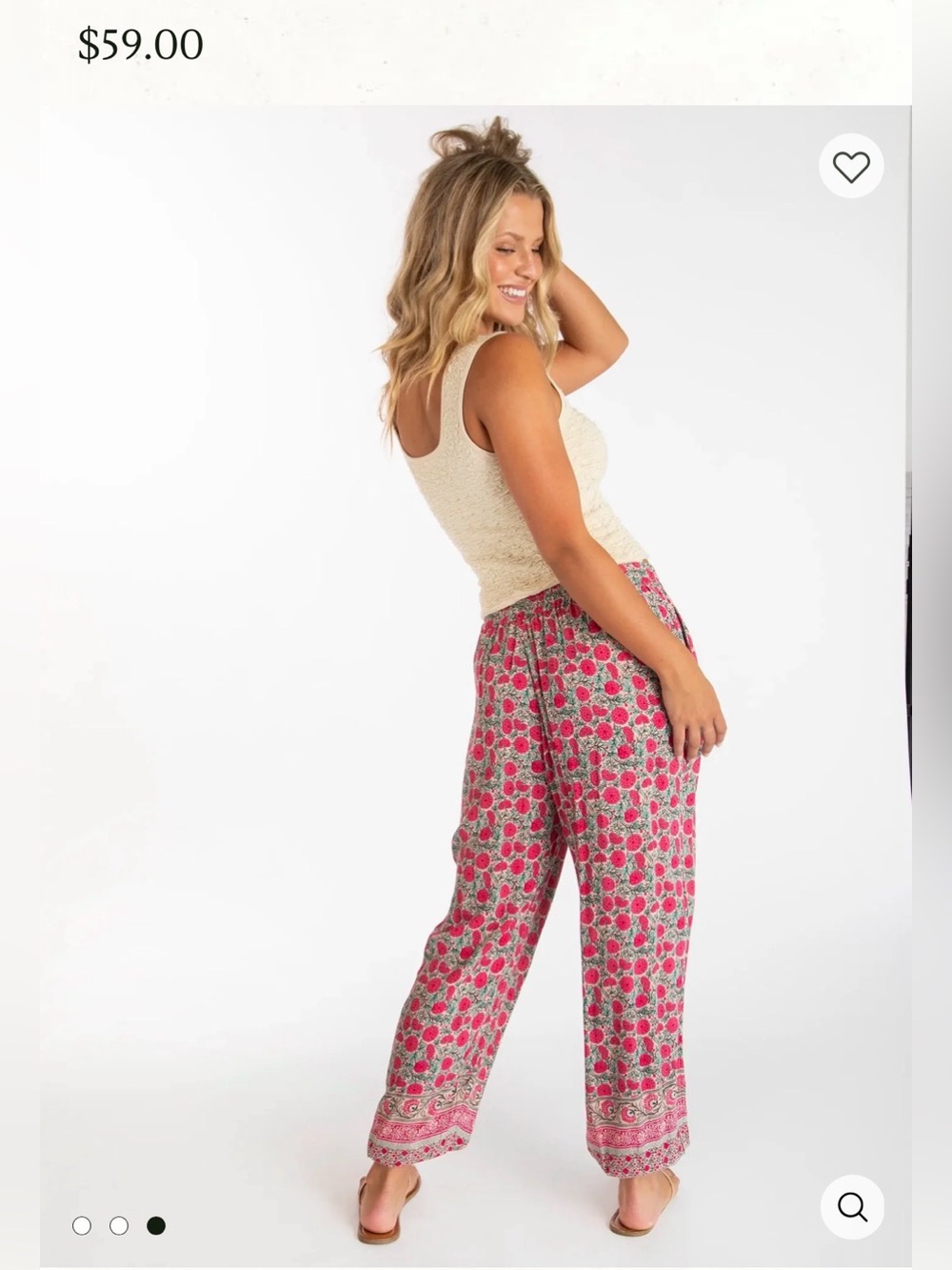 NATURAL LIFE Pink Floral Allison Pants - Picture 2 of 9